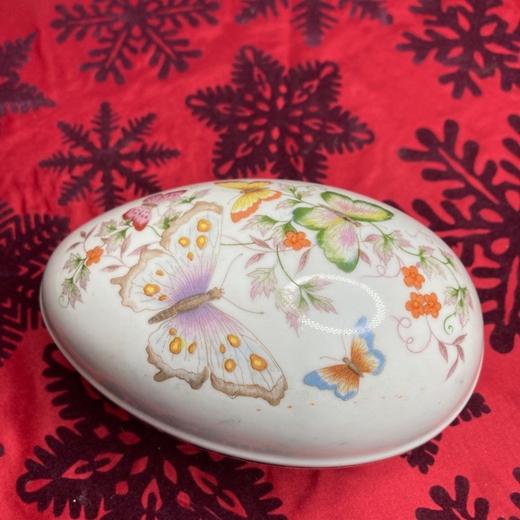 Avon Other - VTG Avon Butterfly Floral Egg Oval 22 K Gold Trimmed Trinket Dish 1974 Easter
